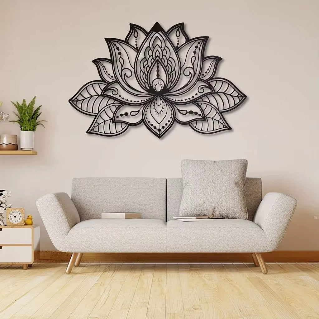 Mandala Wall Art, Lotus Flower Mandala Metal Wall Art, Metal Wall Art Spiritual Deco, Wall Decor Metal Wall Hanging,