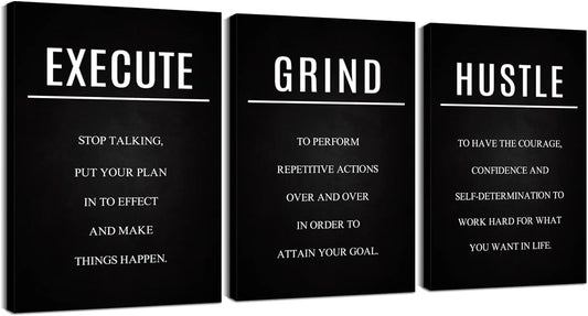 3 Pieces Inspirational Wall Art Motivational Art Positive Affirmations Wall Decor Motivational Poster Inspirational Poster for Office Decor (16''Wx24''Hx3Pcs)
